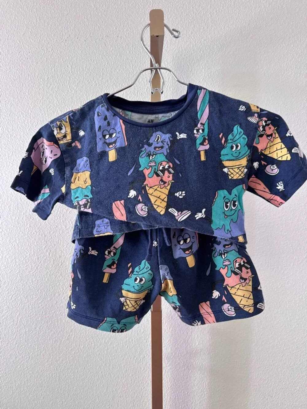 H&M Ice Cream Print 2 Piece Set Boys 4T Navy